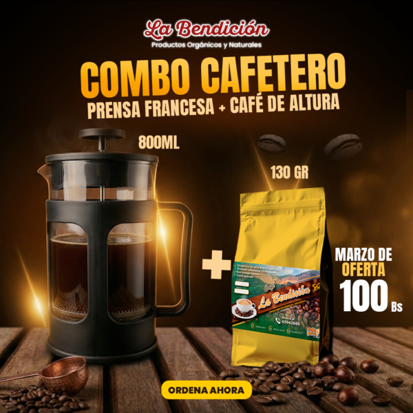 Combo Prensa Francesa y Café de Altura